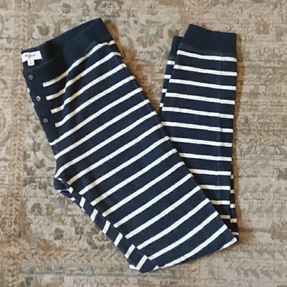 Madewell Other - Maxwell navy and white striped leggings